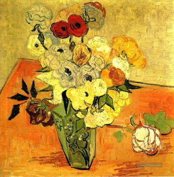  blume - japanischer Vase mit Rosen und Anemonen Vincent van Gogh impressionistischer Blumen